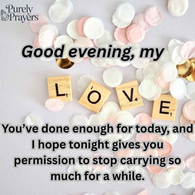Good Evening Messages for My Love After a Long Day
