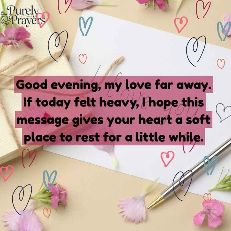 Good Evening Messages to Comfort My Love Far Away
