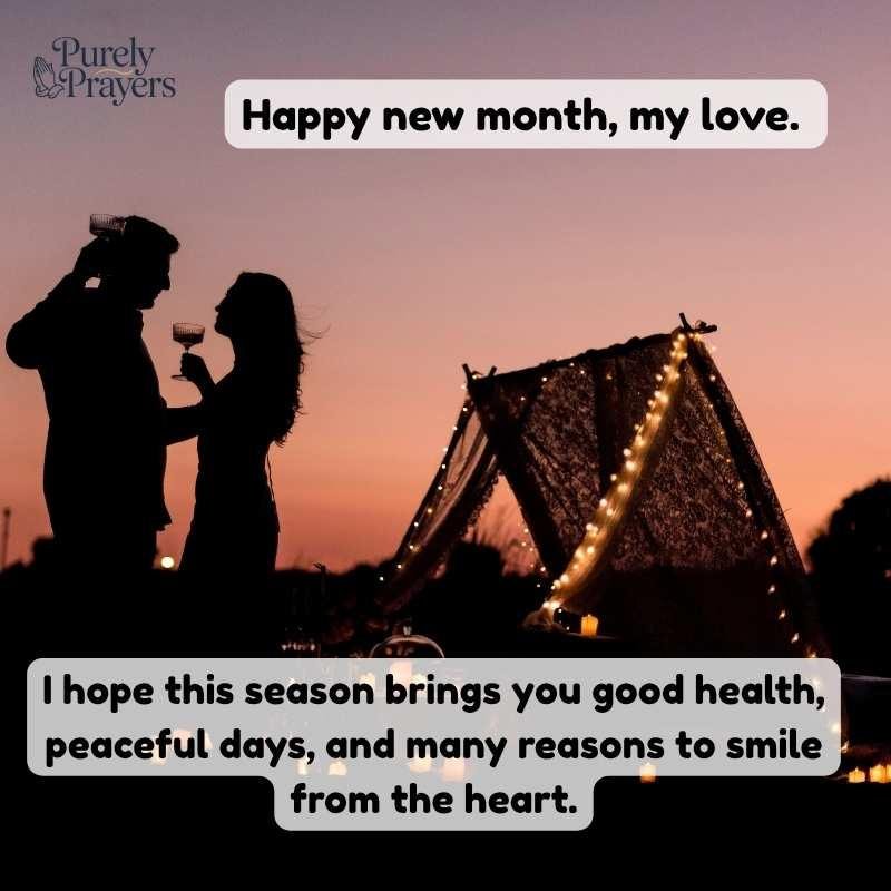 Happy New Month Messages to My Husband and Wife
