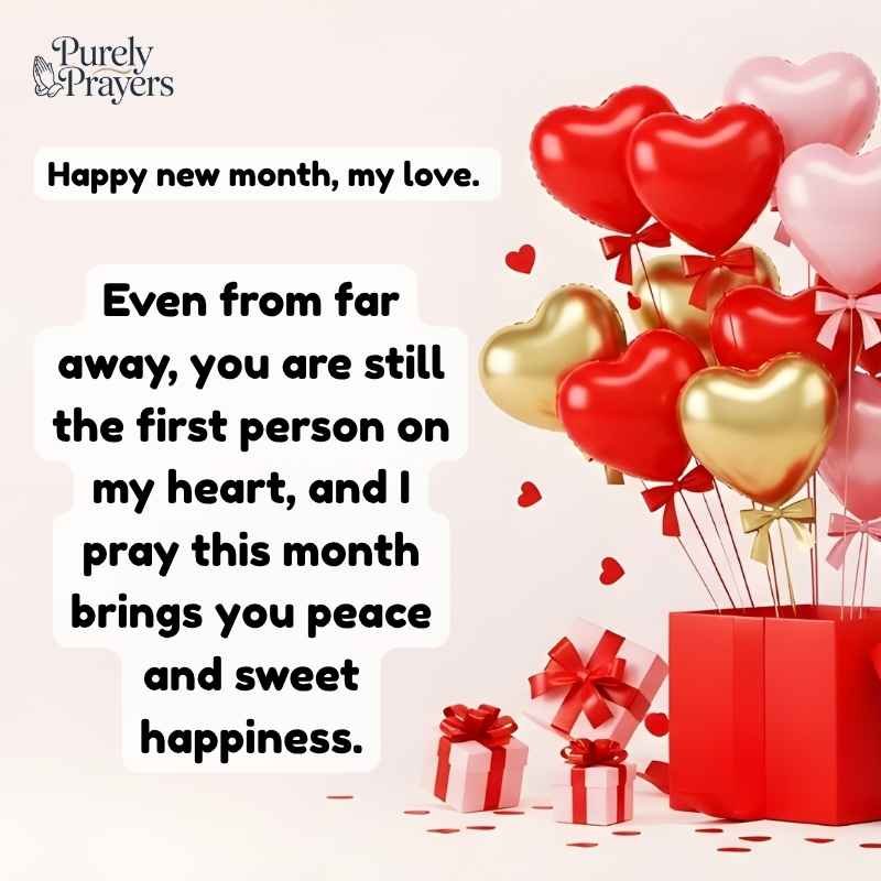Happy New Month Wishes for Long-Distance Love
