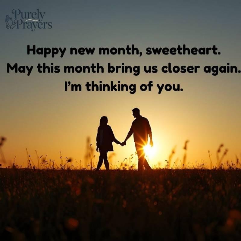 Happy New Month Wishes for Long Distance Love
