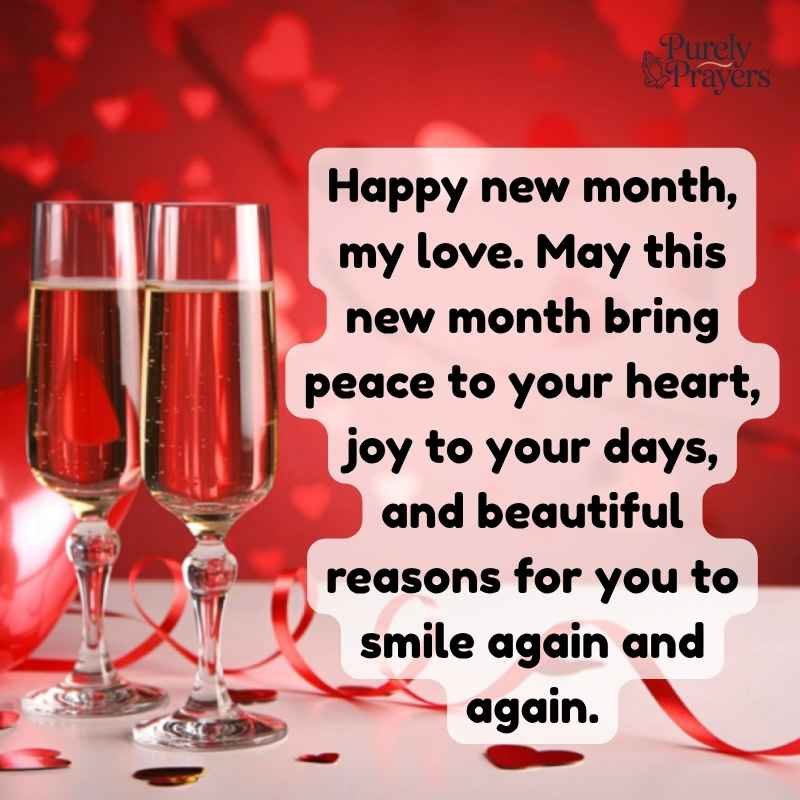 Happy New Month Wishes to My Love for a Fresh Romantic Start
