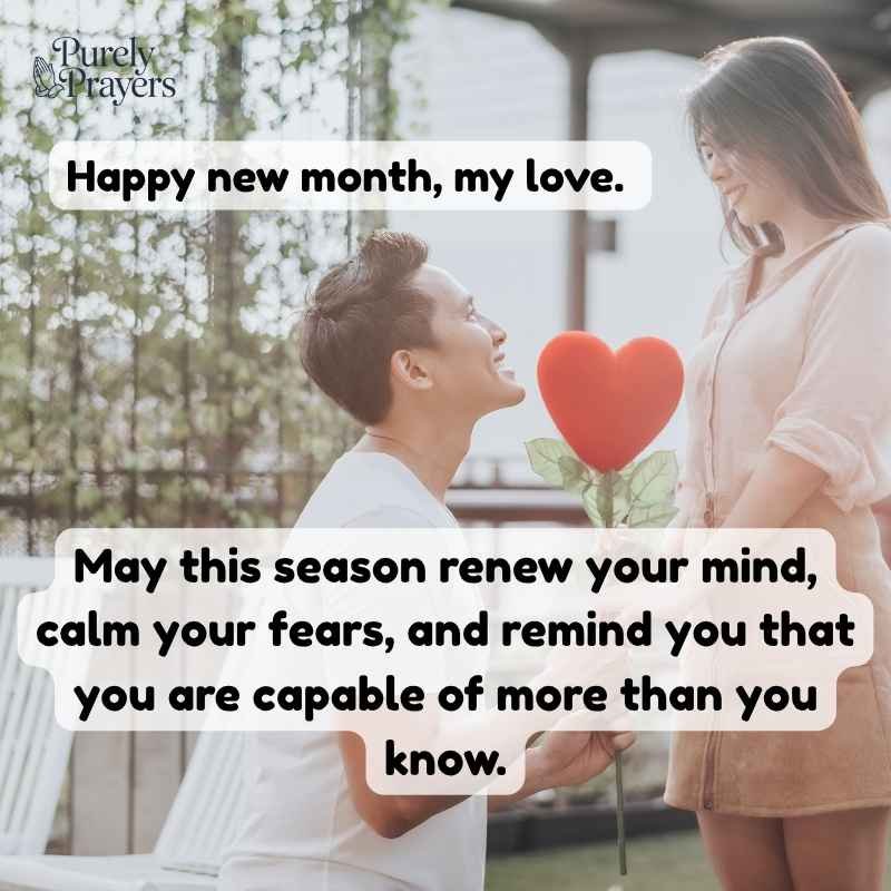 Inspirational and Supportive New Month Wishes for Your Partner
