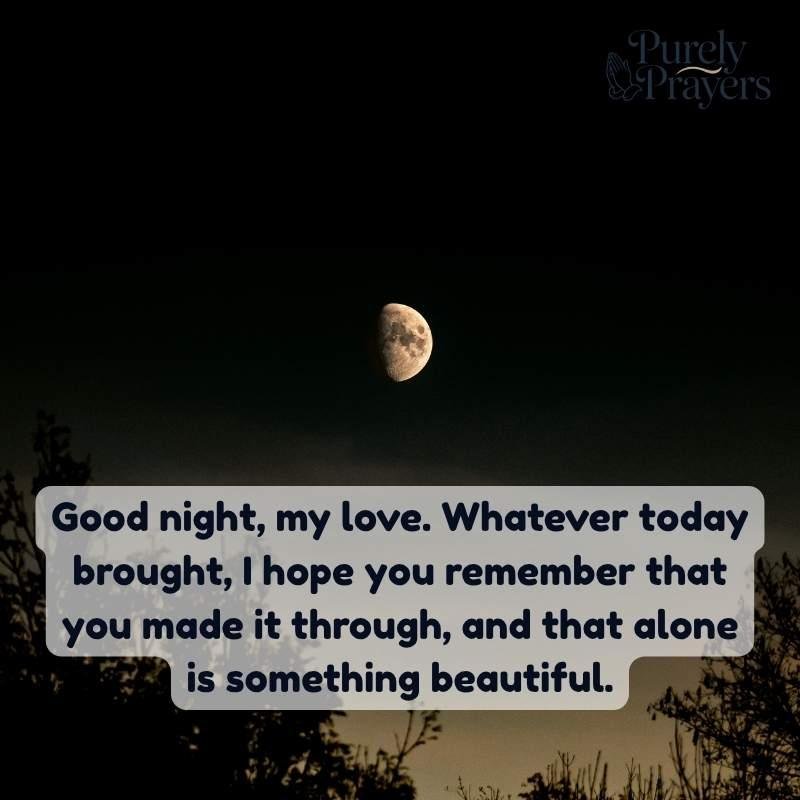 Inspirational bedtime lines filled with warmth