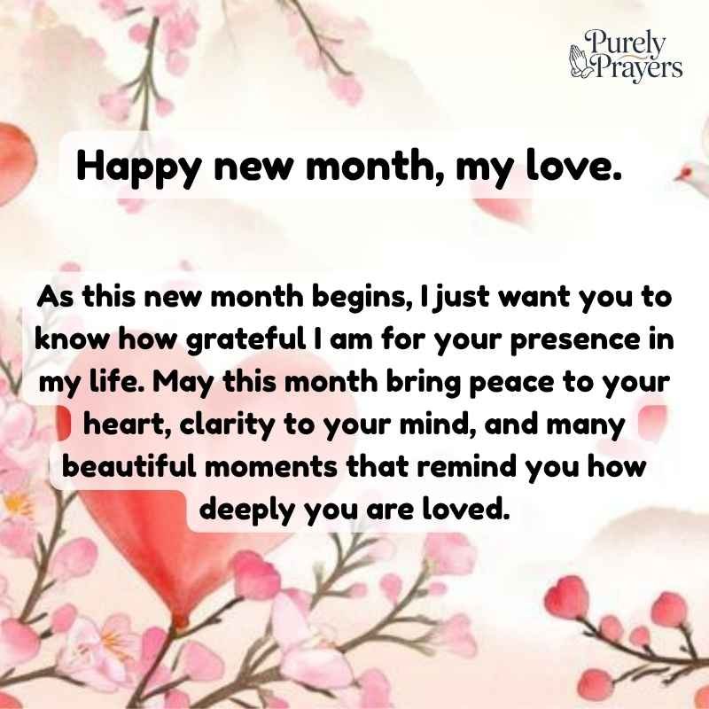 Long Happy New Month Messages to My Love
