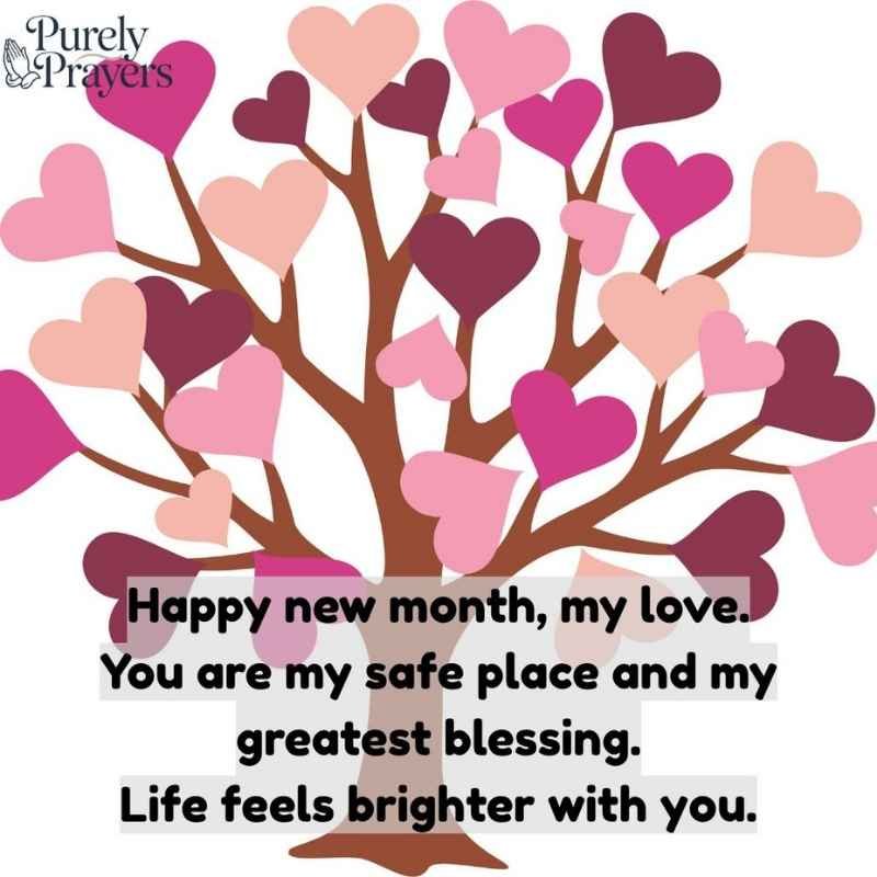 Long Happy New Month Wishes to My Love for Deep Feelings
