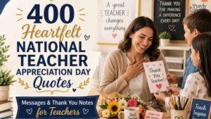 400 Heartfelt National Teacher Appreciation Day Quotes, Messages, and Thank You Notes for Teachers