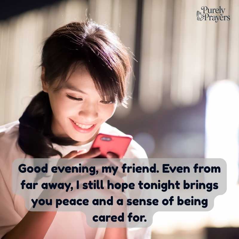 Good Evening Message for a Friend Far Away