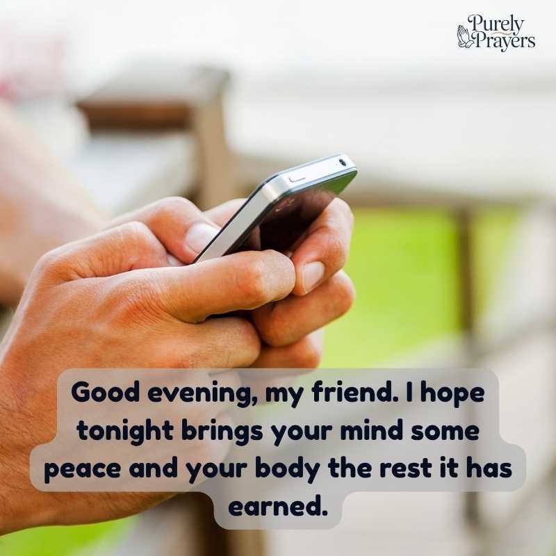 Peaceful and Restful Evening Wishes for Friends