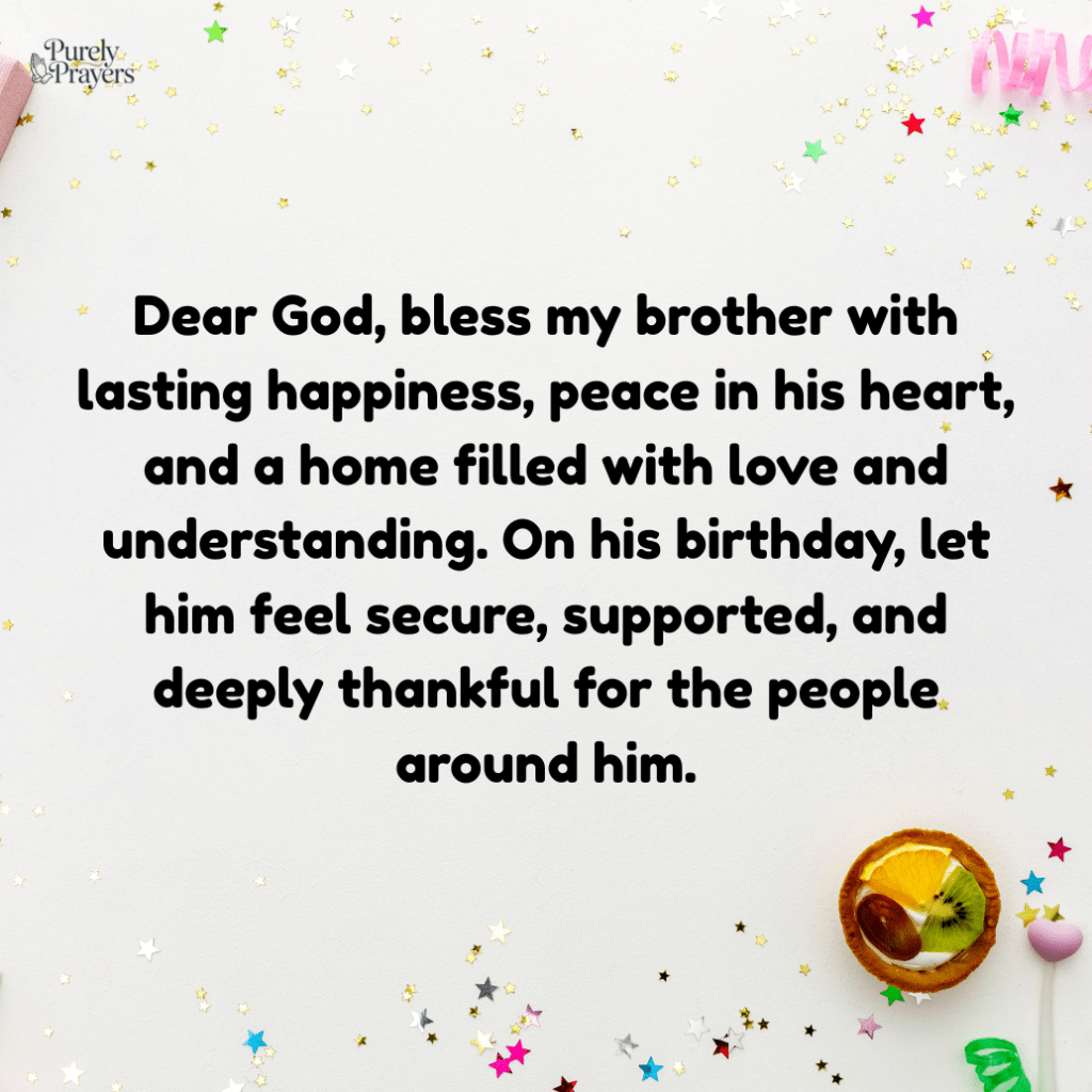 Birthday Blessings for Brother’s Happiness, Peace, and Family Life