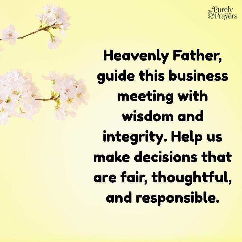 Opening Prayer for a Business Meeting