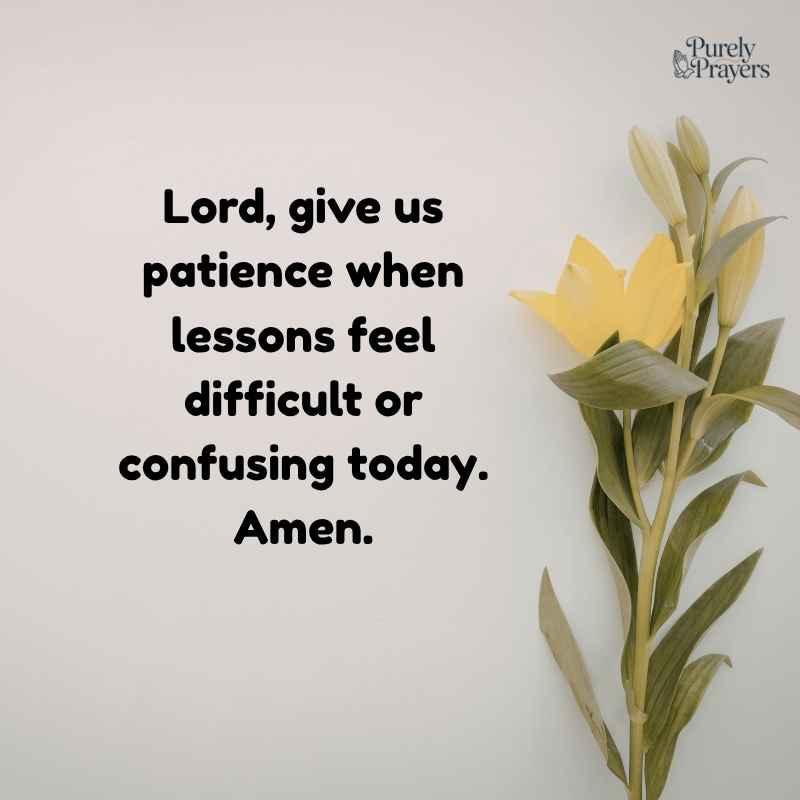 Prayer for Patience During Difficult Lessons