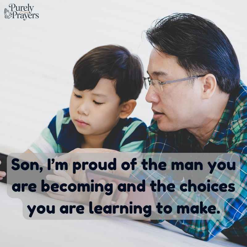 Proud Words for Son from Dad