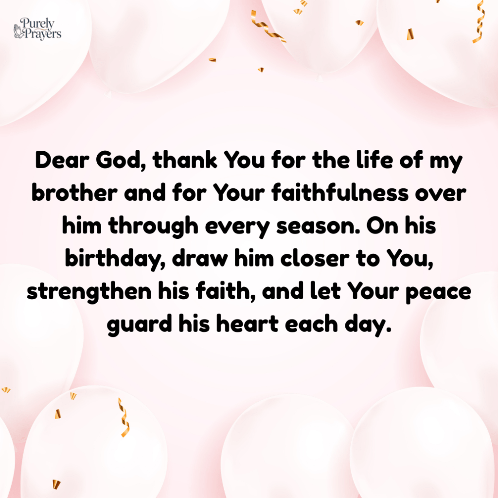 Religious and Christian Birthday Prayers for Brother