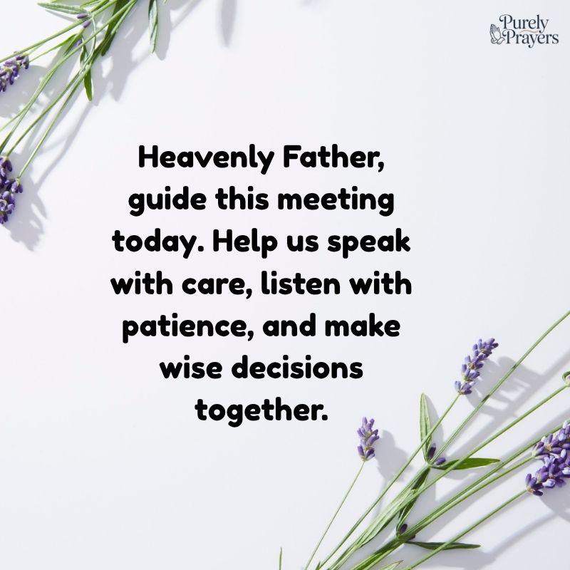 Short Opening Prayer for Meetings
