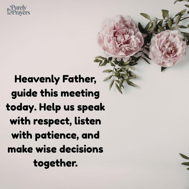 Short Prayer Before Meeting