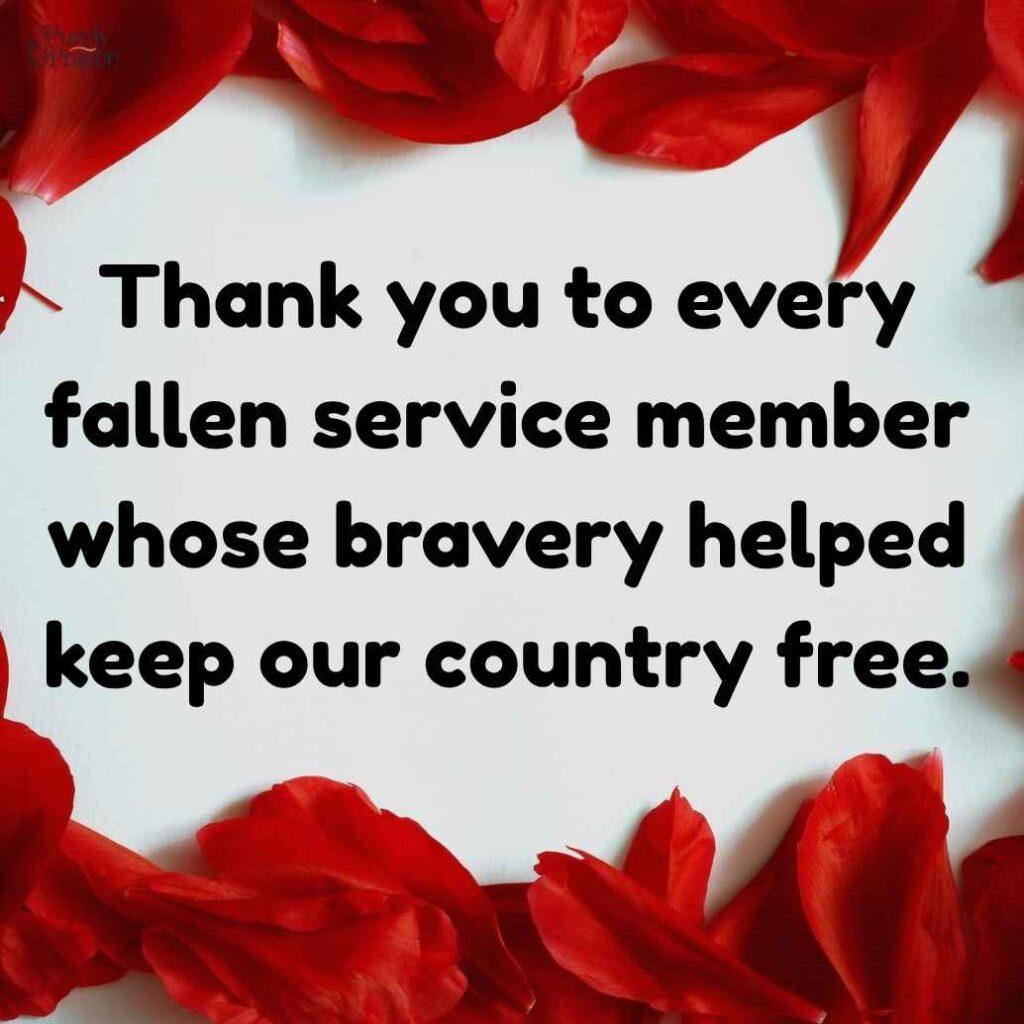 Short Thank You Memorial Day Quotes
