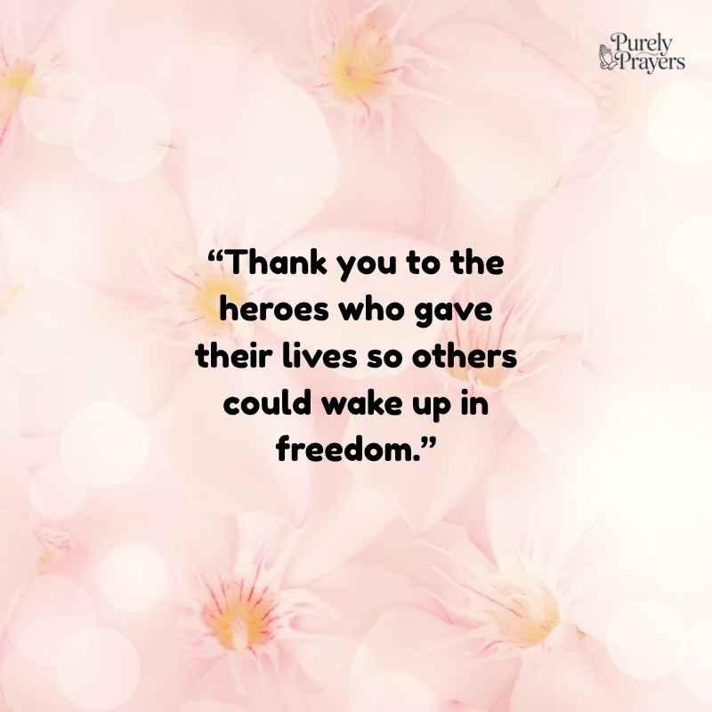 Short Thank You Memorial Day Quotes for Fallen Heroes