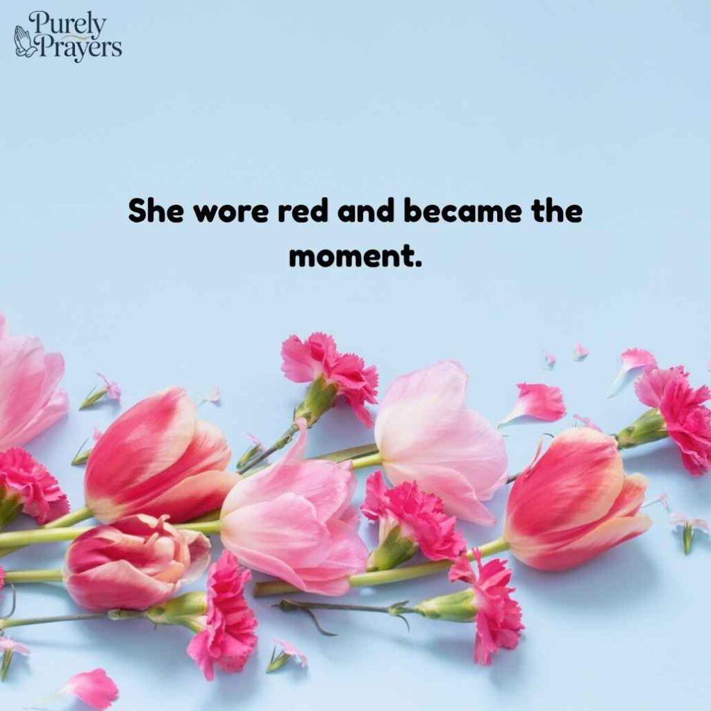 Short Woman in Red Quotes