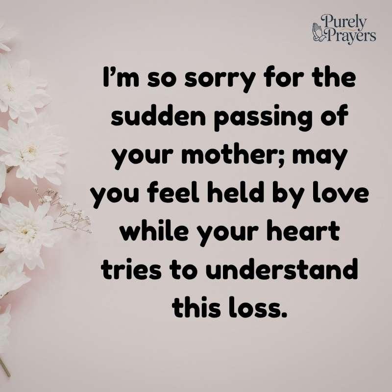 Sudden Death Condolence Message for Mother’s Passing