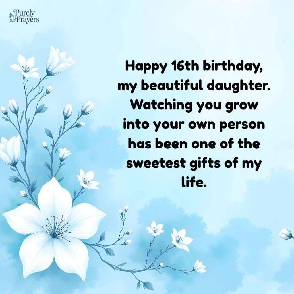 16th Birthday Wishes for a Daughter