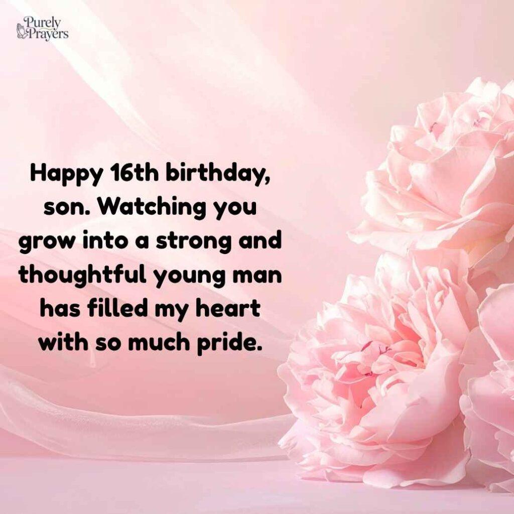 16th Birthday Wishes for a Son