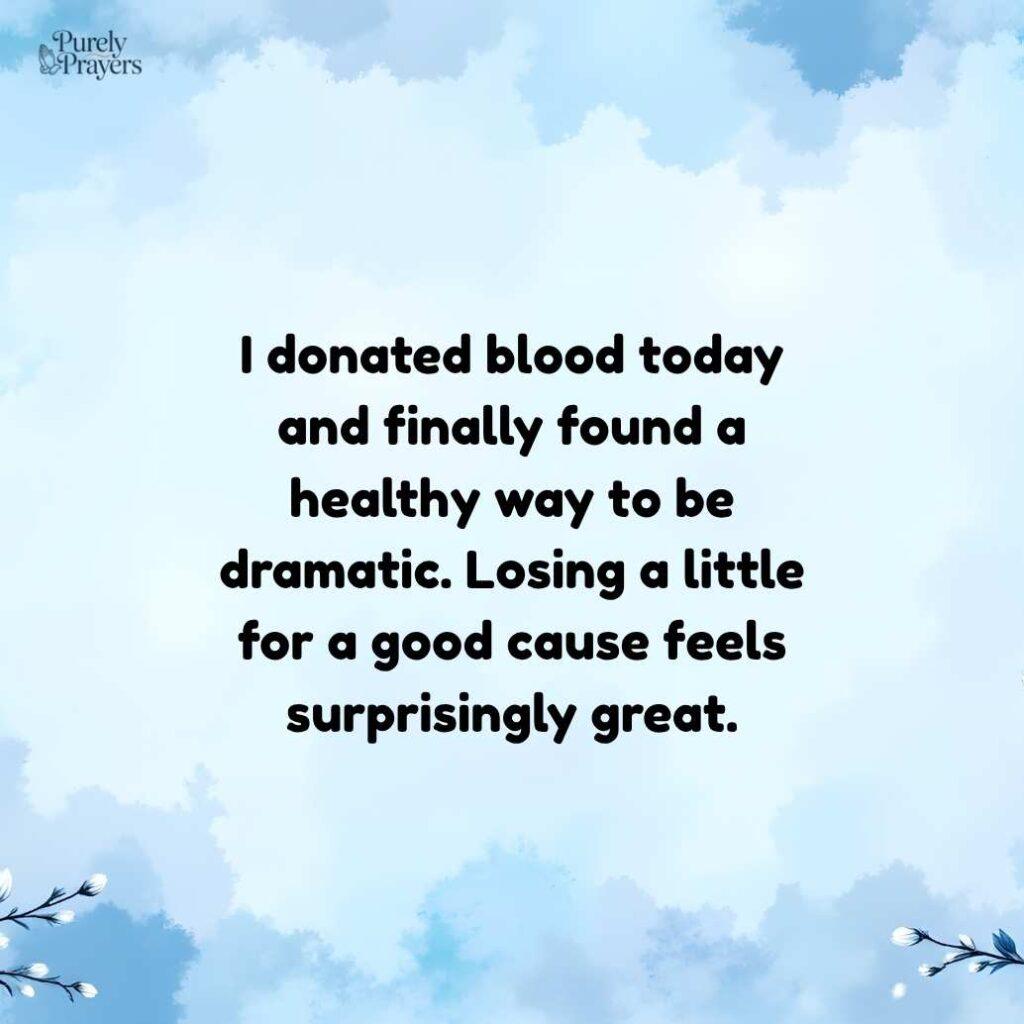 Funny Blood Donation Quotes and Light-Hearted Captions