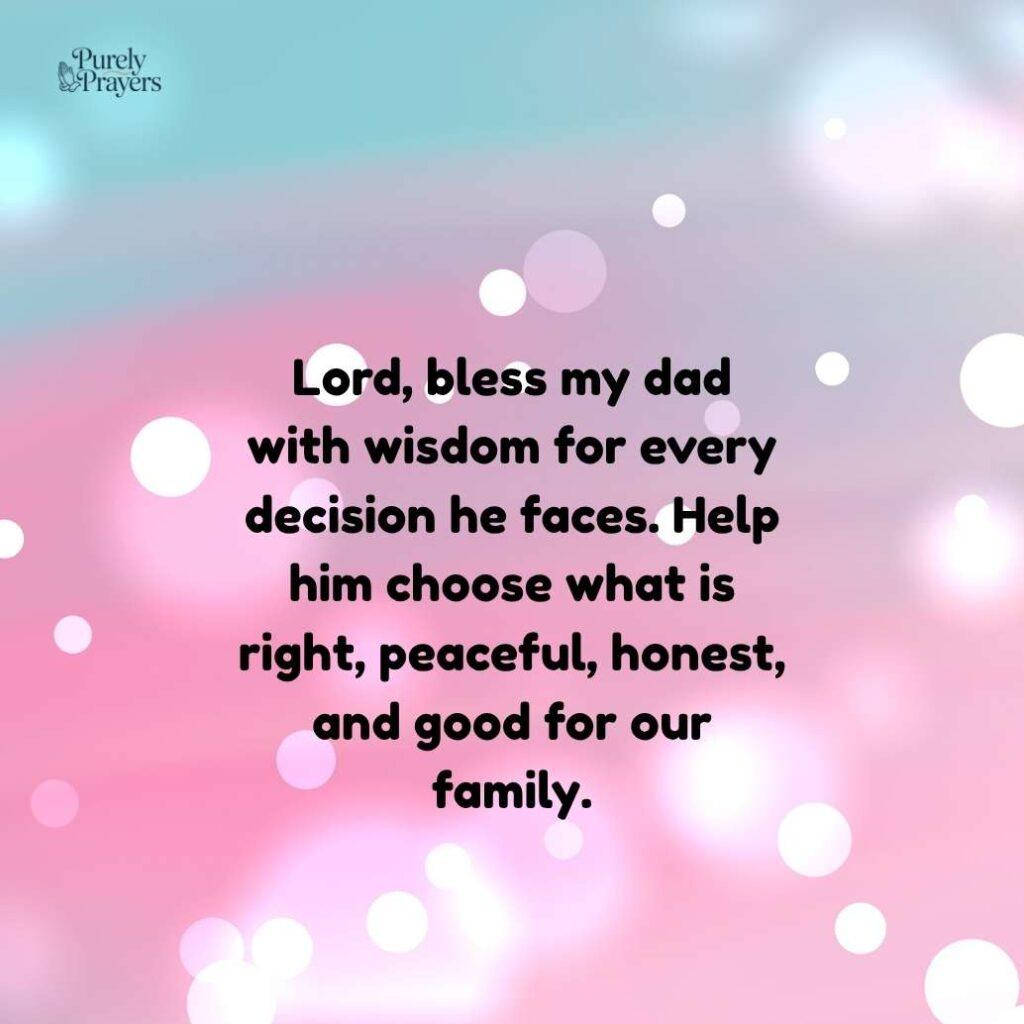 Prayer for Wisdom for Dads