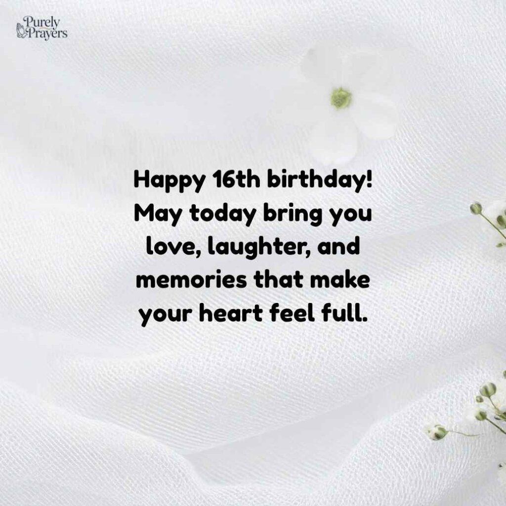 Short and Simple 16th Birthday Wishes