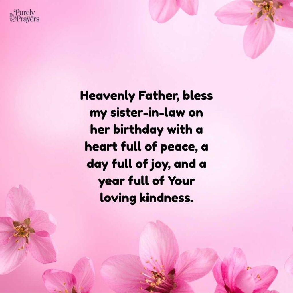 Short Birthday Prayer for Sister in Law